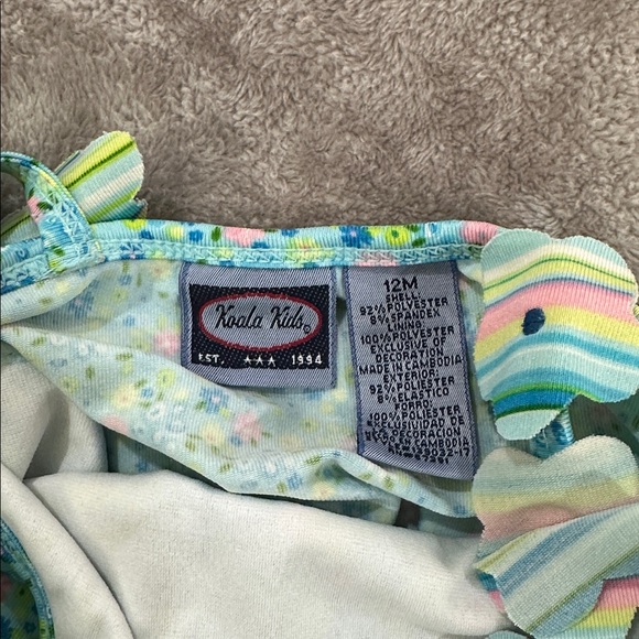 Floral Baby Swimsuit with flowers on straps - Picture 2 of 2